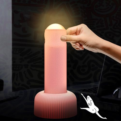 Lustiges Nachtlicht für Erwachsene, Hand-pulled Nachttischlampe Tischlampe, Column Night Light, wiederaufladbar Nachtlicht für Schlafzimmer, Wohnzimmer, Bar, Lustiges Geburtstagsgeschenk (Rosa)