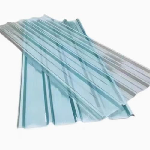 Isolierte Tageslichtplatten für Dachdecker, 1,5 mm Dicke, Set mit 12 gewellten Glasfaserplatten, wetterfestes Dachmaterial, 0,9 x 0,8 m
