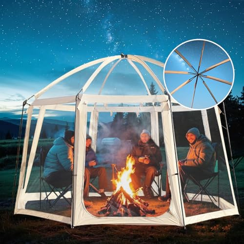 Bubble House Grande Tenda Bolla 400×400×250 cm, Tenda per Piscina Fuori Terra 2 in 1 Casa Bolla Trasparente, Pvc Trasparente Igloo da Giardino Bolla Panoramica 540°, Impermeabile, Resistente al sole.