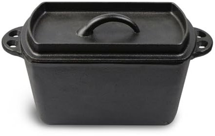 JINYEZI Moule à pain rectangulaire en fonte avec couvercle - Passe au four - Pour pain fait maison - Idéal pour feu de camp ou cuisine