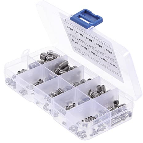 ERINGOGO 300 Stück Edelstahl Stellschrauben Sortiment M3-m8 Rostfrei Für Badezimmerarmaturen Türgriffe Und Reparatur