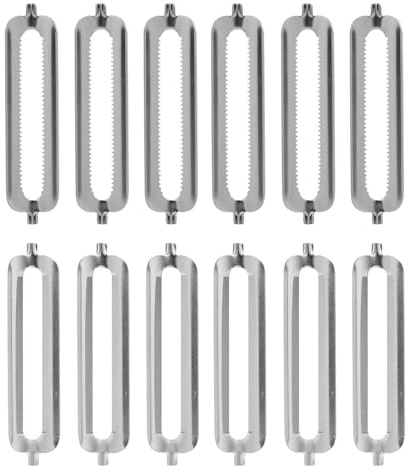 12 Stück Sparschäler Tupper, Ersatzklingen für Schäler, Sparschäler Ersatzklinge, geeignet für Gemüseschäler Kartoffelschäler Orangenschäler Multifunktionsschäler Turbo Schäler, 6 Glatt 6 Gezackt