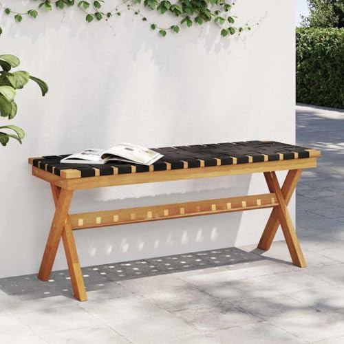 Homvdxl Gartenbank, 100 cm, 2-Sitzer, Holz, Zweisitzer, Parkbank mit Websitz, Outdoor-Möbel, Freizeitsitz, Terrassenstuhl für Eingang, Veranda und Hinterhof, Schwarz