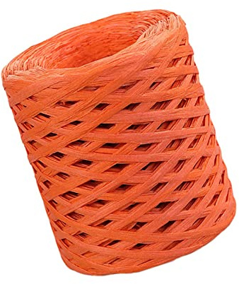Bast-Papierband, Verzierungen für Geschenkverpackungen, Weben, Hochzeit, Orange, 200 m