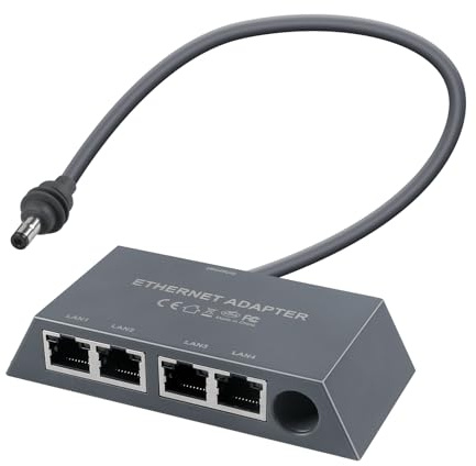 Ethernet-Adapter mit 4 Anschlüssen für Starlink Gen 3 / Starlink Mini, Multi-Ports-Ethernet-Adapter für kabelgebundenes externes Netzwerk