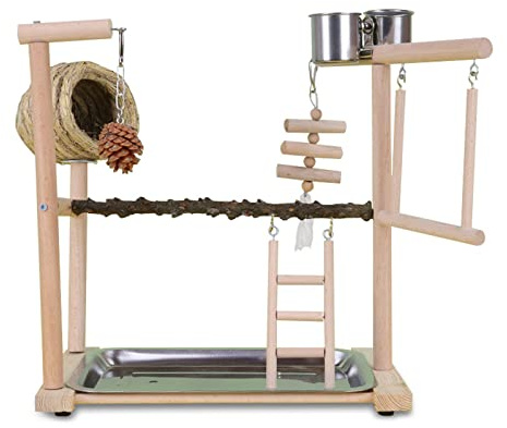 Lovebird Papageien Käfig Sitzstange Ständer Brücke Nest Schaukel Klettern Holz Trainingsleiter Spielzeug für Vogel Papageien Leiter für Vögel Große Vögel
