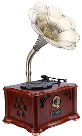JOLIANE Fonógrafo eléctrico Vintage Fonógrafo Pequeño Altavoz Antiguo Tocadiscos de Vinilo Estilo Europeo Sala de Estar Tocadiscos de Vinilo Tocadiscos de Vinilo Vintage