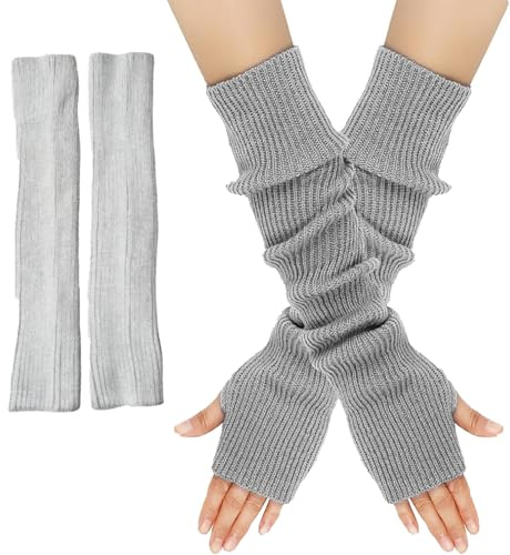 Lange Fingerlose Armstulpen,Handschuhe Winter Damen,Bequeme Warme Elastische Armstulpen,Retro-Strickhandschuhe,Gestrickt Vintage-Handschuhe Für Damen-Herrenmode-Accessoires Für Herbst/Winter