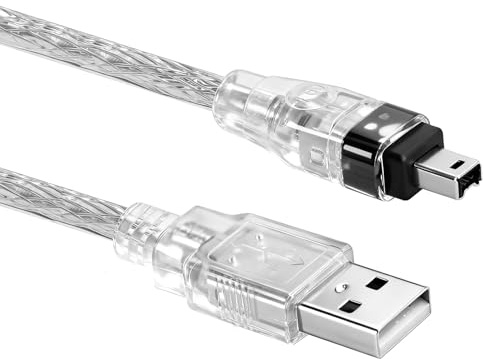 Câble Adaptateur USB mâle vers FireWire IEEE 1394 4 Broches 1.5m pour Sony DCR-TRV75E DV,Câble Adaptateur USB mâle vers pour Sony DCR-TRV75E DV, Câble de Transfert de Données