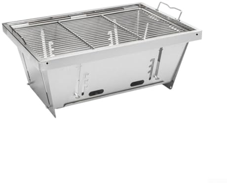 Barbecue de camping portable en acier inoxydable avec assemblage rapide, design pliable et léger pour la cuisine en plein air, les pique-niques et la randonnée