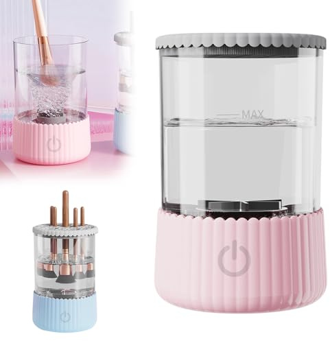 Electric Makeup Brushes Cleaner, 2026 New Portable Make Up Brush Cleaner, Reusable Make Up Brush Foundation Cleaner Set for Quick Cleaning and Drying All Size Beauty Makeup Brushes (Pink)