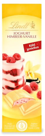 Lindt Schokolade Joghurt Himbeer-Vanille | 100 g Tafel | Weiße Schokolade mit erfrischender Joghurt-Himbeer-Vanille-Crème | Kühl genießen | Schokoladentafel | Schokoladengeschenk