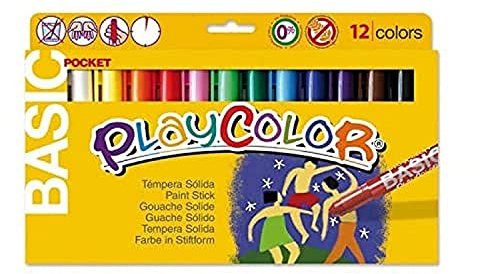 Playcolor Basic pocket - Tempera solida - 12 Colores surtidos - 10521