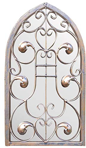 Large Outdoor Arch Ornate Garden Wall Mirror 40cm X 24cm