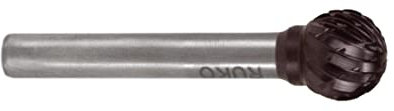 RUKO 116043TC - Fresas metal duro TiCN forma D - KUD Esférica (10 x 49 mm)