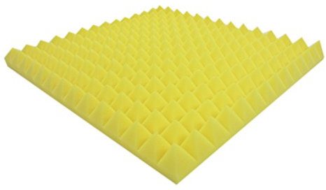 Akustikpur - Aprox. 49 cm x 49 cm / 5 cm – Color – Amarillo – Espuma acústica pirámides – Espuma acústica – Aislamiento acústico – Estudio de sonido