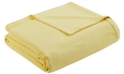 Madison Park Luxus-Decke aus flüssiger Baumwolle, hochwertig, weich, gemütlich, 100% ringgesponnene Baumwolle für Bett, Couch oder Sofa Casual King gelb