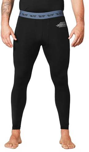 Elite Sports Men’s BJJ spats leggings tights, best Jiu Jitsu MMA no Gi white spat compression pants for men (Black, X-Large)