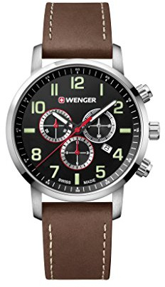 Wenger Unisex ErwachseneArmbanduhr Chronograph Quarz Leder 01.1543.103