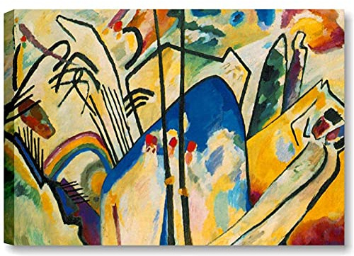 Quadri L&C ITALIA Kandinsky Quadro Moderno Stampa su Tela Astratto da Parete 70 x 50 per Soggiorno Cucina Ufficio Salotto - Composizione IV