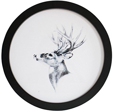 Levoberg Bilderrahmen rund Schwarz, Fotorahmen rund aus Holz & MDF für Schlafzimmer Wohnzimmer Wand Fotorahmen Wanddekoration 12in(Außenrahmen Durchmesser: 34cm)