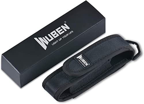 WUBEN Taschenlampe Holster LED Tactical Flash Light Nylon Pouch Holder Belt Adjustable Heavy Duty Flashlight Carry Case 5.5x1.2 (Taschenlampe Nicht enthalten) für Taschenlampen C3,L50, TO40R, T046R