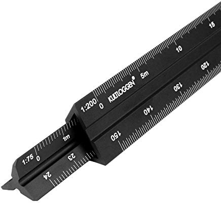 2 pezzi Scala triangolare righello alluminio incisa a laser Righelli Scala per ingegnere