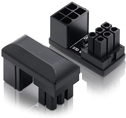 EZDIY-FAB GPU VGA PCIe 6 Pin U Turn Winkel 180 Grad Anschluss Stromadapter für Desktop-Standard-Grafikkarte + Reverse Typ 2 Pack