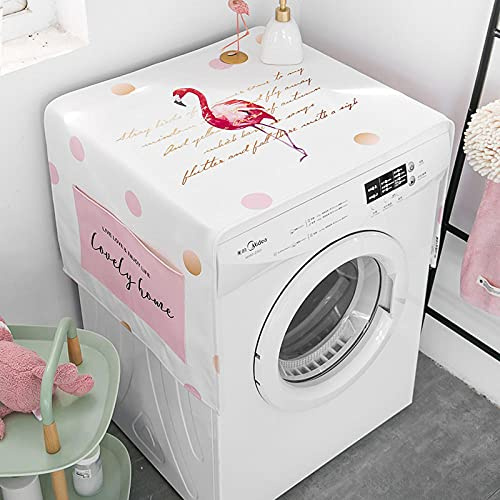 Abdeckung Waschmaschine Decken Waschmaschinen Abdeckungen Waschmaschinenbezug WaschmaschinenüBerzug Auflage Mit Aufbewahrungstasche Roter Flamingo 55 X 140cm