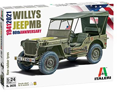 Italeri 1:24-1/24 Willys Jeep MB