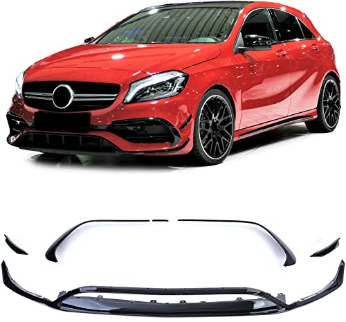 Front Spoiler Set Stoßstange Sport Schwarz Glanz für Mercedes A Klasse W176