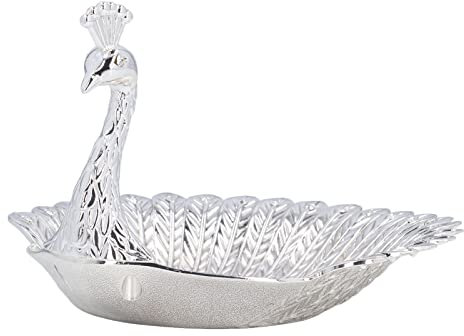 Decorativo Ciotola di Frutta Secca Intaglio Lavoro Pavone Piatto da Spuntino Biscotti Alla Frutta Vassoio da Snack Decorazione per Insalata, Frutta, Snack