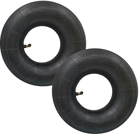 2 Pack 4.10/3.50-4 Replacement Inner Tubes with TR-87 Bent Valve Stem, Heavy Duty Rubber Tire Tubes for Wheelbarrows, Lawn Mowers, Hand Trucks, Garden Carts, Trailers