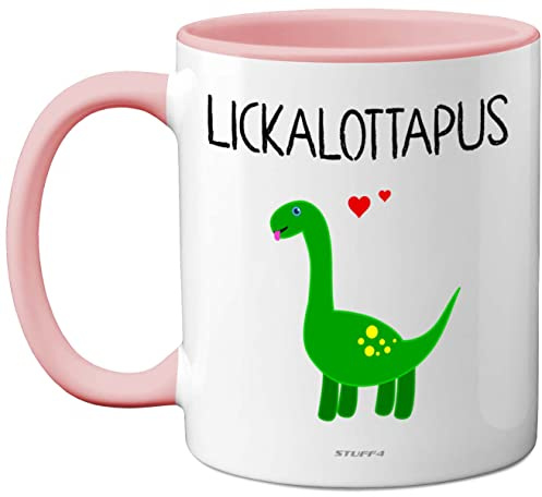 Stuff4 Lesbian Gifts for Girlfriend, Lickalottapus Dinosaur Mug | Anniversary Mug Birthday Gift for Her, Valentines LGBT Gay Lesbian Gifts Adults 11oz Ceramic Pink Premium
