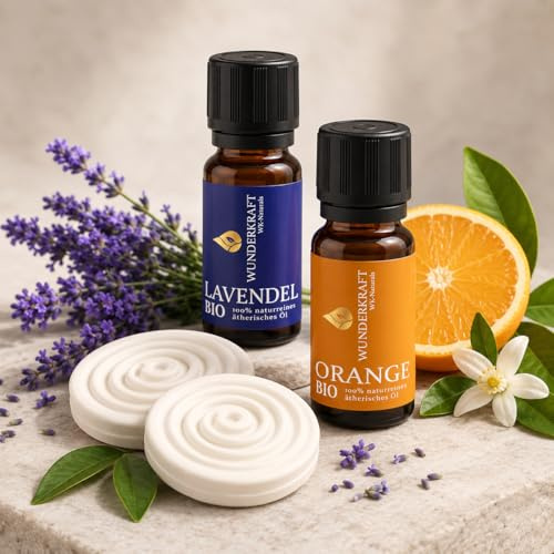 Yoga Aroma Set „Calm Balance“ / Bio Lavendelöl & Orangenöl / 100% naturreine ätherische Öle – für Yoga, Meditation & entspannende Duftmomente/vegan & ohne Zusätze