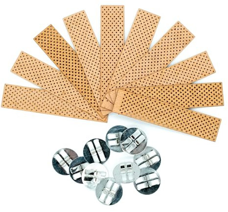 Knisternde Holzdochte für Kerzen (10 Stück) - DIY Kerzenherstellung mit Haltern, Holzdochte für Kerzen selber Machen, umweltfreundlich 2 x 9cm