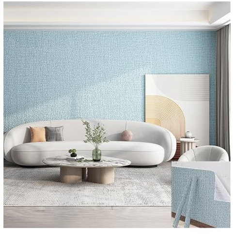 HJLKDYM Papier peint imperméable à décoller et à coller, panneau d'isolation thermique, décoration murale insonorisée, papier peint amovible pour salon, chambre à coucher, découpable (couleur : bleu,