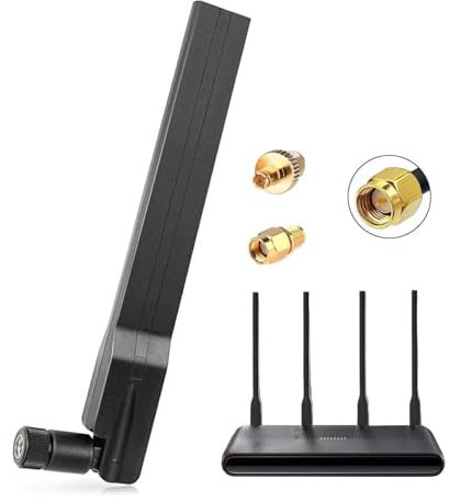 Maswell 4G LTE 5G NR Extern Antenne | 600-6000 MHz | 2 dBi Nicht für Geschwindigkeitswettbewerbe | WiFi 6 WLAN Bluetooth | SMA-Stecker/TS9/RP-SMA Schnittstelle für alle Modems, Router, LTE-Kamera