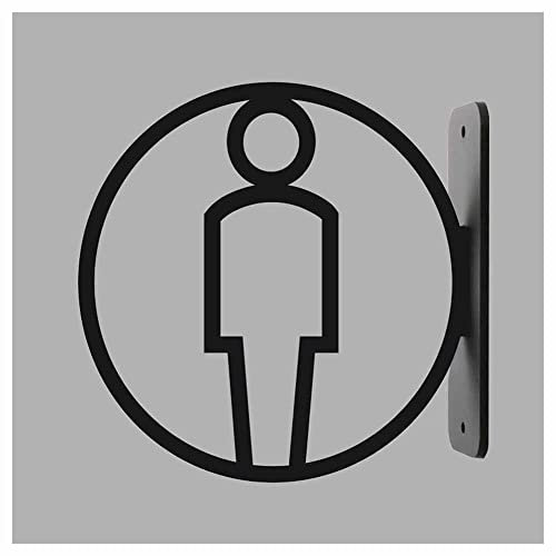CHFYIJYHM WC-Türnummer, Unisex-Toilettenschild, 17,8 cm hoch x 20,1 cm breit – hohle dreidimensionale 3D-Toilettenschilder for Männer und Frauen(A)