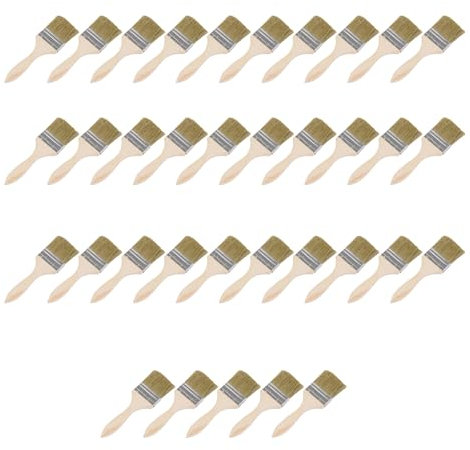 RDEXP Malerpinsel für Lacke und Beizen, mit dünnem Holzgriff, 6,3 cm Breite, 35 Stück