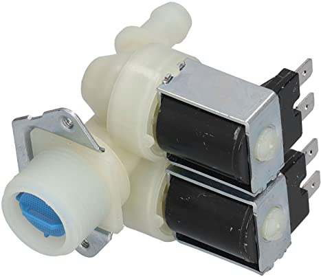 Valvola di Ingresso Acqua Universale per Lavatrice, Sostituzione e Accessori per Lavatrice con Elettrovalvola a Doppia Testa, Compatibile con Tutte le Lavatrici Automatiche e a