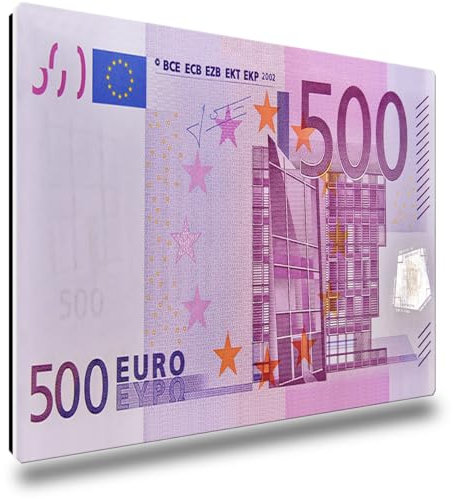 TRIOSK Kühlschrankmagnete Geldschein Deko Magnet 500 Euro Banknote Euroschein Geldgeschenk für Finanzberater Banker Geldsammler Kühlschrank Magnettafel Büro stark eckig groß 85x55 mm