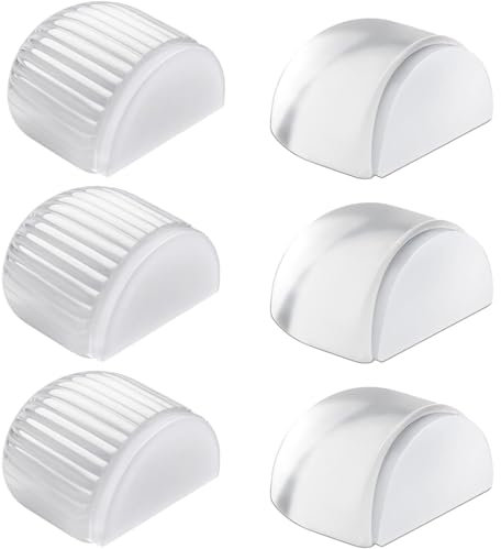 EIYVPRA Set de 6 Tope de Puerta para Suelo, topes para puertas suelo, tope puertas suelo, tope puerta magnetico, Topes para Puertas Transparente Autoadhesivo Protección de Pared y Muebles