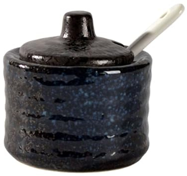 Zuccheriera in Porcellana e Ceramica con Coperchio, Mini zuccheriera, Contenitore per Zucchero e spezie, per bancone Bar caffè-n-70ML