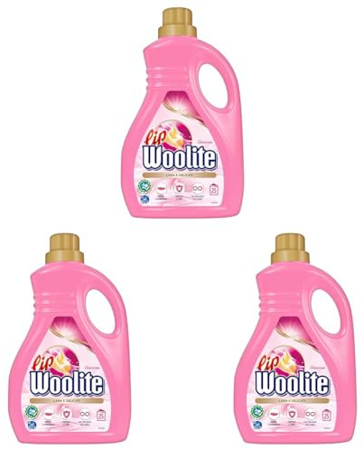 Lip Woolite Detersivo Lavatrice Lana e Delicati 25 Lavaggi, da 1500 ml di Detersivo Lavatrice Liquido Lana e Delicati con Cheratina (Confezione da 3)