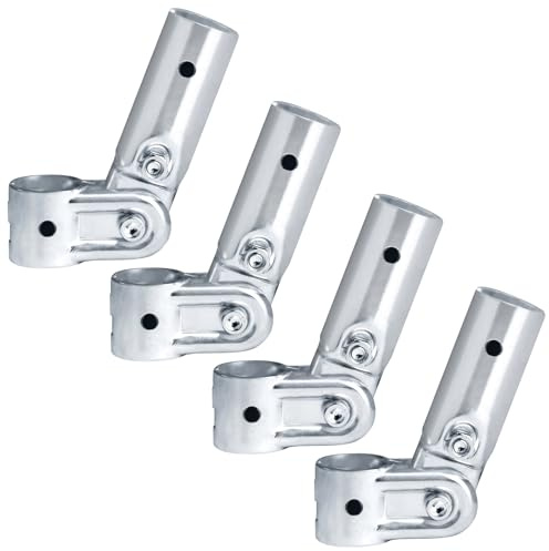 Fanmao 4 Sets Adjustable Angle Pipe Clamp Connectors for 1 EMT, Structural Pipe Fitting, 3/32 Thick Steel