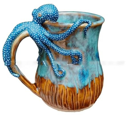 YDZYFFS Tazas Desayuno - Taza Cafe - Vasos De Cristal Agua, Taza Creativa Personalizada En 3D, Tazas De Café Con Diseño De Sirenas O Pulpos, Tazaes De Cerveza Con Impresión 3D, Regalo(H)