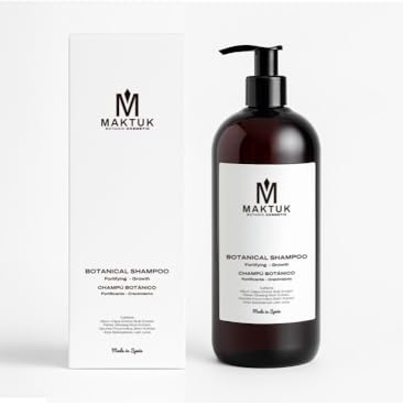 Champú Crecimiento y Fortalecedor Botánico MAKTUK BOTANIC COSMETIC - Champú Anticaída para Cabello Fino y Débil - Ayuda a Fortalecer el Cabello y Da Volumen - Ingredientes Naturales - 500ml