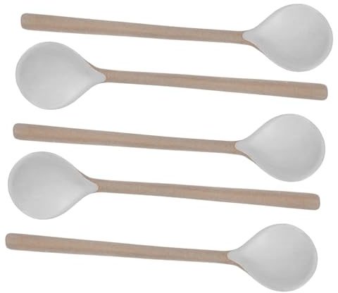 DOITOOL 5 pièces Lot de Petites Cuillères Céramique à Long Manche Cuillères à Espresso Miniatures pour Café Sucre et Dessert Design Chat Mignon Stable et Facile à Nettoyer