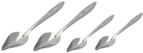 Artibetter Cucharas Dosificadoras para Leche Polvo para Loros Juego de 4 Unidades 2 Grandes 2 Pequeñas Acero Inoxidable Resistente Cucharas para Alimentar a Mano y Sopa Aptas para Aves